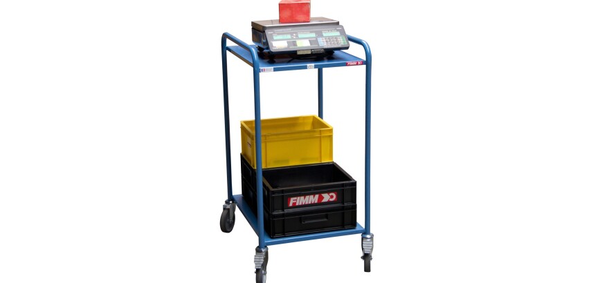 Petite servante 2 plateaux tôle 250 kg 635 x 470 mm roue TPE