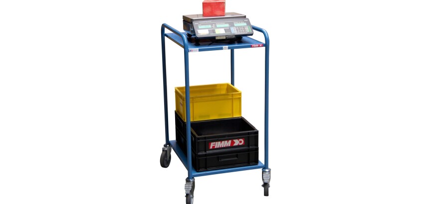 Petite servante 2 plateaux tôle 250 kg 635 x 470 mm roue TPE