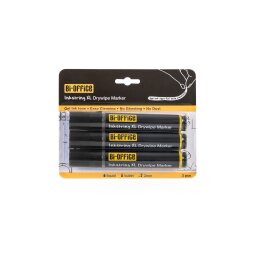 InkstringXL Pack 3 Rotuladores para Pizarra Blanca de Tinta Gel con Punta de 3mm – negro