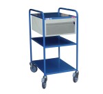 Petite servante 3 plateaux tôle + 1 tiroir 250 kg 635 x 470 mm roue TPE