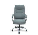 Sillón de oficina Opti533 basculante tapizado tela color gris base cromo ruedas nailon