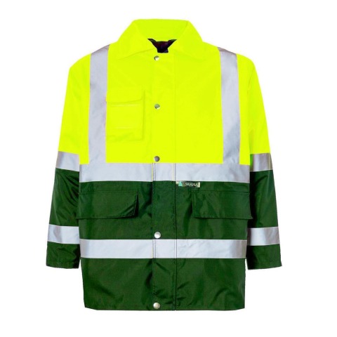 Parka alta visibilidad bicolor talla L - Verde oscuro
