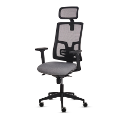 Silla de dirección ergonómica Fellowes Eleganza Plus con cabecera y reposabrazos