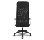 Chaise de bureau Pro536 - tissu noir avec accoudoirs fixes