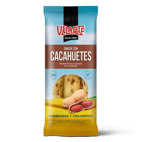 Palitos con cacahuetes Velarte 60g -Caja de 18 unidades