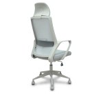 Chaise de bureau Pro534 avec dossier en résille, assise en tissu, base pyramidale, roulettes en nylon