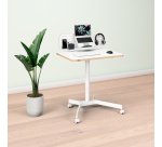 Bureau Leitz assis-debout à roulettes L 80 x P 60 cm compact + Organiseur de bureau avec support pour ordinateur portable  Leitz Ergo