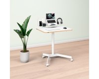 Bureau Leitz assis-debout à roulettes L 80 x P 60 cm compact + Organiseur de bureau avec support pour ordinateur portable  Leitz Ergo
