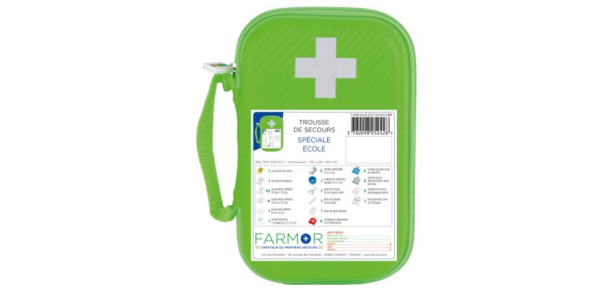 Trousse de secours École petit modèle en PU vert