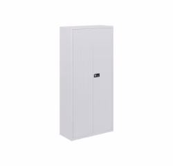 Armario monobloque-montado metálico Bisley alto gris puertas batientes