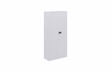 Armario monobloque-montado metálico Bisley alto gris puertas batientes