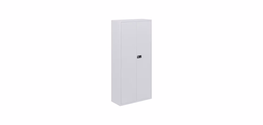 Armario monobloque-montado metálico Bisley alto gris puertas batientes