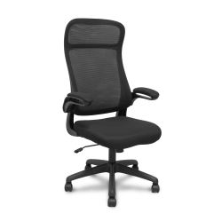 Chaise de bureau Opti524 avec dossier en maille noire et assise en tissu noir