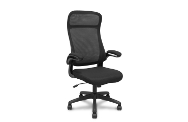 Chaise de bureau Opti524 avec dossier en maille noire et assise en tissu noir