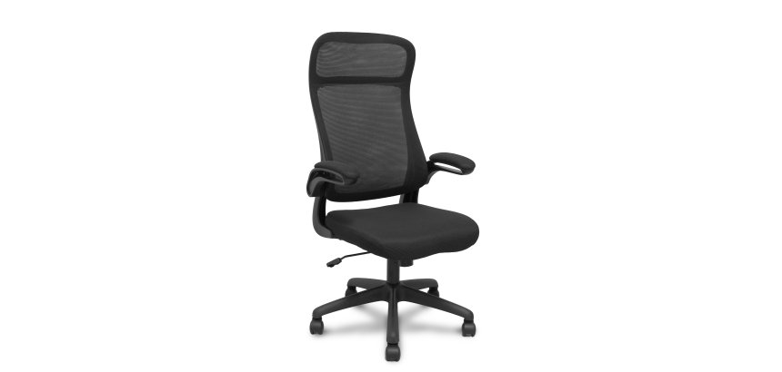Chaise de bureau Opti524 avec dossier en maille noire et assise en tissu noir
