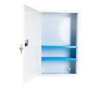 Armoire à pharmacie 1 porte, Tôle Blanche / Croix verte, 460 x 300 x 130 mm