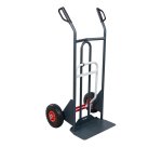 Diable à basculement assisté acier 350 kg bavette mixte poignée à garde roue increvable