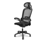 Silla Pro525 respaldo malla negro asiento tela color negro y cabecero
