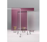 Mampara móvil separadora de espacios Ten Limit transparente con ruedas - Anch 100 cm x Alt 150 cm