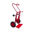 Diable porte-bouteilles à basculement assisté avec béquille acier 250 kg bavette fixe profondeur 280 mm roue pneumatique