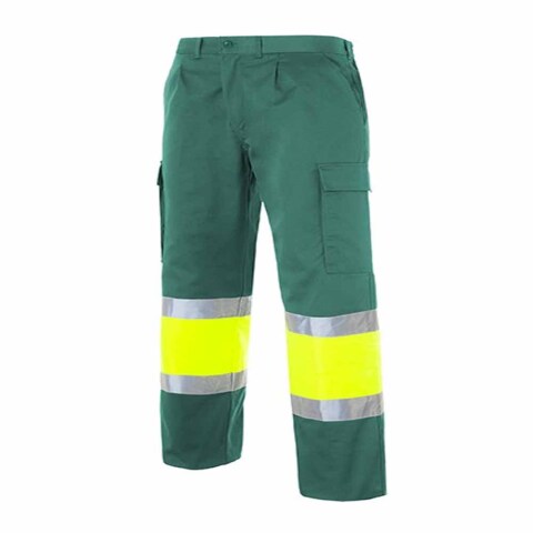 Pantalón multibolsillos alta visibilidad bicolor talla 48 - Verde claro