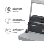 Encuadernadora de espiral metálica Fellowes Metal 50R