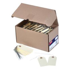 Etiquette à suspendre, 80 x 38 mm, avec fil de fer