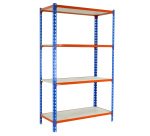 Estantería maderclick 4/400 1500 azul/naranja/madera