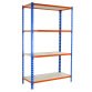 Estantería maderclick 4/400 1500 azul/naranja/madera