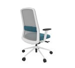 Chaise de bureau ROCKIT tissu et maille - Dossier haut - accoudoirs 1D - structure blanche