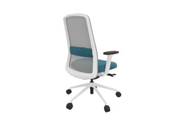 Office chair ROCKIT fabric and mesh - High backrest - 1D armrests - white structure