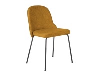 Chaise BELLA , velours, pieds noirs - Jaune citron
