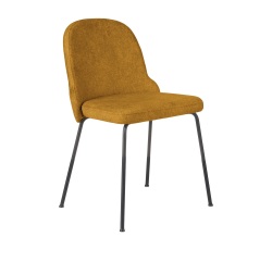 Chaise  BELLA, velours, pieds noirs