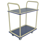 Desserte 2 plateaux tôle enrobés de caoutchouc 200 kg 725 x 465 mm