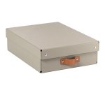 Caja de almacenamiento Leitz Puro con tapa, media baja, 8L, cartón 100% reciclado, paquete de 2