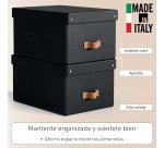 Caja de almacenamiento Leitz Puro con tapa, mediana, 17L, cartón 100% reciclado, paquete de 2 - Negro - 17