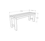 Banc d'extérieur BRENNE - bois teck