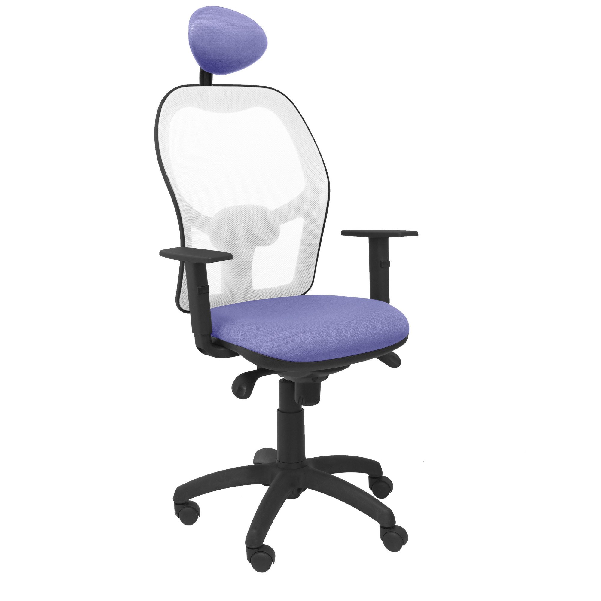 Chaise Jorquera en maille blanche avec appui-tête fixe et assise Bali