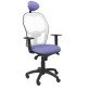 Chaise Jorquera en maille blanche avec appui-tête fixe et assise Bali