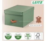 Caja de almacenamiento Leitz Puro con tapa, mediana, 17L, cartón 100% reciclado, paquete de 2 - Verde - 17