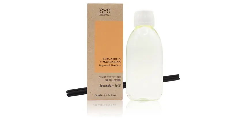 Recambio Mikado Bergamota y Mandarina 200ml + Palos 1991 SYS
