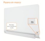 Pizarra magnética de cristal Nobo Impression Pro de 1000x560mm con bandeja para rotuladores oculta
