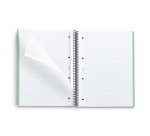 Notebook Eco Emotions, Carton recyclé, A4, quadrillage 5x5 mm, 80 feuilles de 1 couleur, Miquelrius, Vert.
