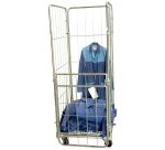 Roll acier zingué 3 ridelles + demi panneau avant rabattable 400 kg 660 x 760 mm