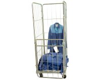 Roll acier zingué 3 ridelles + demi panneau avant rabattable 400 kg 660 x 760 mm