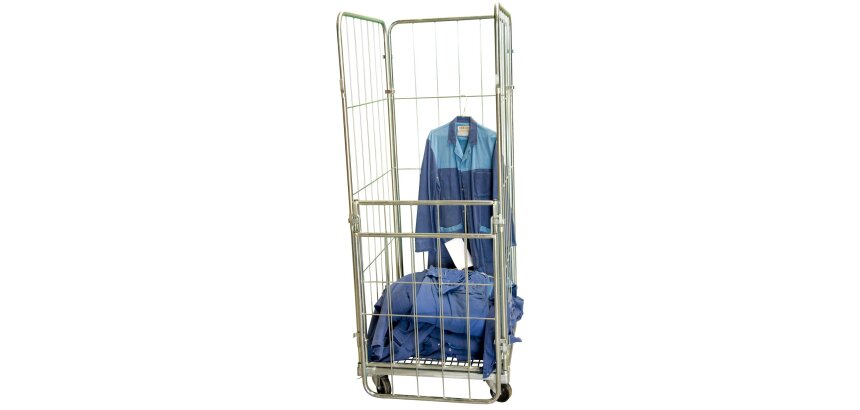 Roll acier zingué 3 ridelles + demi panneau avant rabattable 400 kg 660 x 760 mm