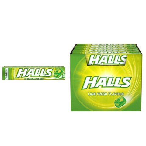 Caramelos Halls Lime Fresh Sin azúcar - Estuche 20 Unidades