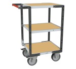 Servante montée 3 plateaux médium 400 kg 550 x 500 mm roue TPE