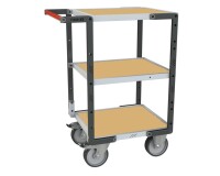 Servante montée 3 plateaux médium 400 kg 550 x 500 mm roue TPE