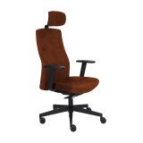 Chaise de bureau ergonomique TEAM PRO , tissu, avec accoudoirs 3D et appui-tête, mécanisme synchrone avec profondeur d'assise réglable